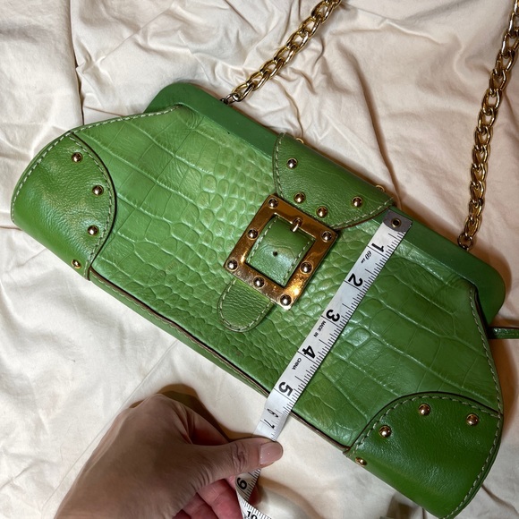 Vintage Michael Kors Green Leather shoulder bag - Picture 6 of 8